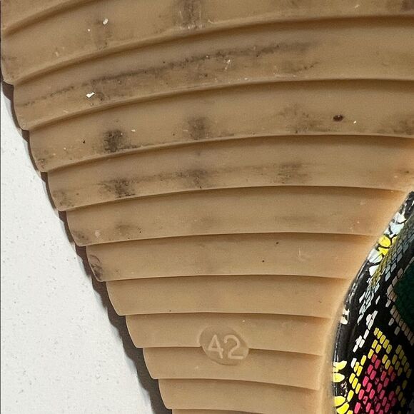 New w/o Box! Vibrant Multicolor Faux Snakeskin Platform Wedge Sandals Womens 42 - Picture 8 of 8